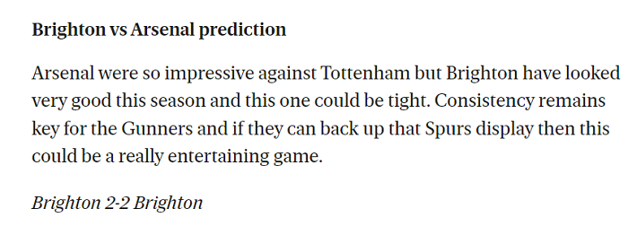 Giuseppe Muro dự đoán Brighton vs Arsenal, 23h30 ngày 2/10 - Ảnh 1