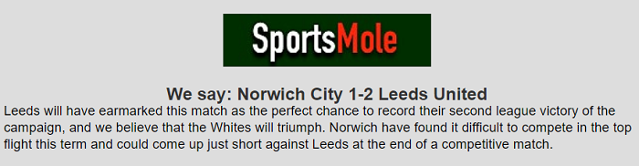 Matt Law dự đoán Norwich vs Leeds, 21h ngày 31/10 - Ảnh 1