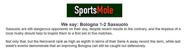 Jonathan O’Shea dự đoán Bologna vs Sassuolo, 17h30 ngày 15/5 - Ảnh 1