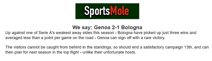 Jonathan O’Shea dự đoán Genoa vs Bologna, 22h15 ngày 21/5 - Ảnh 1