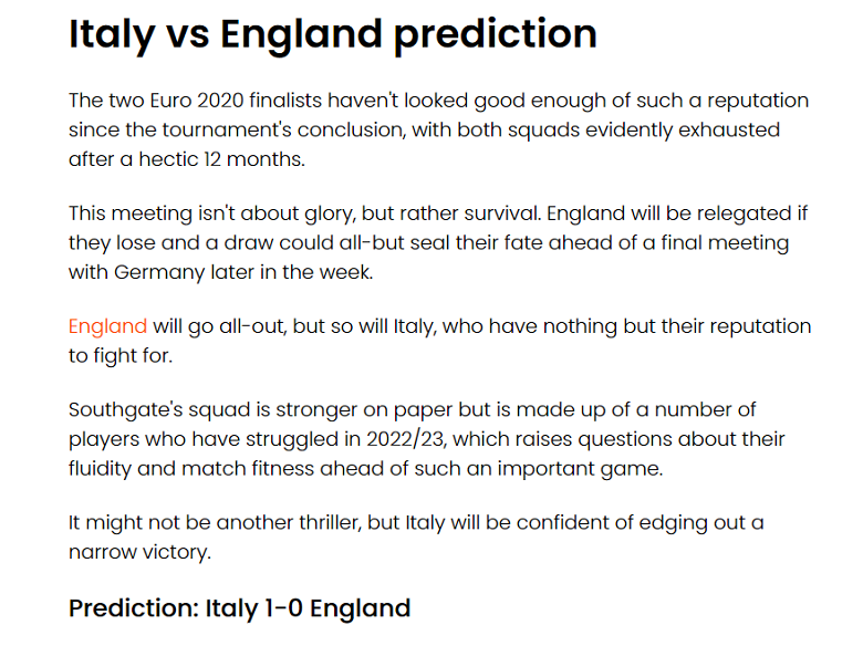Tom Gott dự đoán Italia vs Anh, 1h45 ngày 24/9 - Ảnh 1
