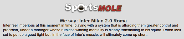 Dự đoán Inter Milan vs AS Roma (2h45 7/12) bởi Sports Mole