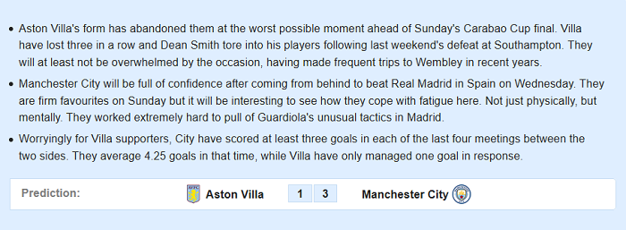 Aston Villa vs Man City (23h30 1/3): Lịch sử gọi tên